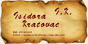 Isidora Kratovac vizit kartica